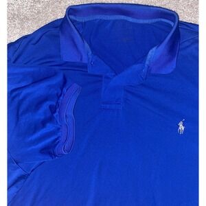 Polo Ralph Lauren Shirt Mens 3XL Blue Performance Golf Stretch Silver Pony